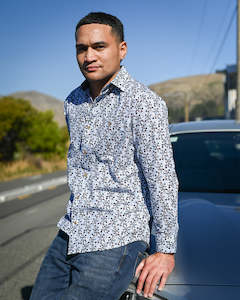 Lichfield Lifestyle | Long-sleeve Shirt | 100% Cotton | Micro-floral