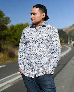 Di Nero | Long-sleeve Shirt | 100% Cotton | Aron - Sky