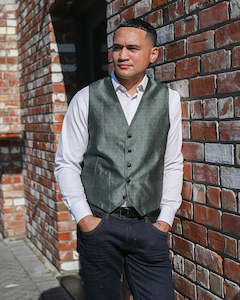 Ex Rental | Waistcoat | Textured Green