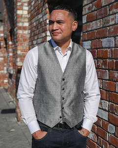 Ex Rental | Waistcoat | Textured Silver Grey