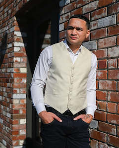 Ex Rental | Waistcoat | Textured Cream