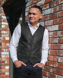 Ex Rental | Waistcoat | Black Stripe