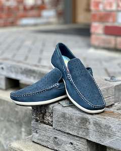 Ferracini | Men's Casual Slip-on Shoes | Genuine Suede | Blue