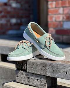 Italiano | Suede Boat Shoe | Soft Green | CLEARANCE