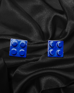 Menswear: Cufflinks | Small Squares of Lego | Blue