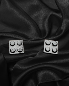 Cufflinks | Small Squares of Lego | Black