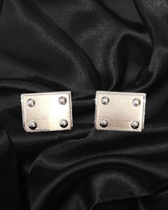 Stylish Modern Cufflinks - Silver Rivets