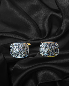 Vintage-Style Cufflinks - Silver Swirls