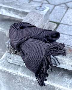 Menswear: AUTN Australia | Black and Aubergine Striped Scarf | CLEARANCE