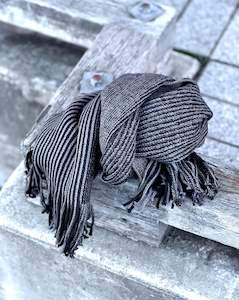 AUTN Australia | Black and Grey Striped Scarf | CLEARANCE