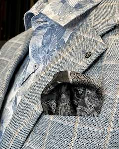 Parisian | Pocket Square | Black & Grey Paisley