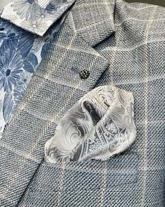 Pocket Square | Silver Paisley Microfibre