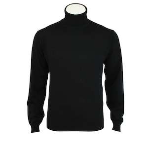 Silverdale | Roll Neck Pullover | Fine Merino | Black