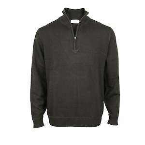 Silverdale | Pure Wool Pullover With 1/4 Zip | Charcoal