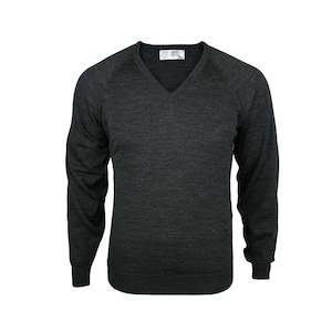 Silverdale | V-Neck Pullover | Fine Merino | Charcoal