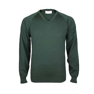 Silverdale | V-Neck Pullover | Fine Merino | Dark Olive