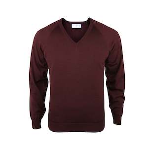 Silverdale | Fine Merino V-Neck Pullover | Plum