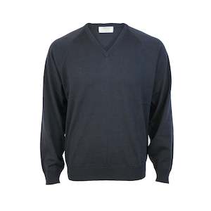 Silverdale | V-Neck Pullover | Fine Merino | Coal