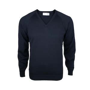 Silverdale | V-Neck Pullover | Fine Merino Wool | Dark Blue