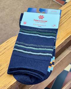 Norsewear | Merino-blend Socks | 1 pair | Blue Striped