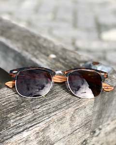 Menswear: Electric Pukeko Sunglasses - Tortoise-shell Frame with Wire Rim, Brown Lenses & Zebrano Wood Arms