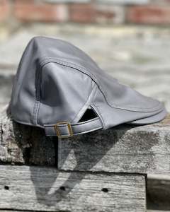 Electric Pukeko | Gillen | Cheesecutter Cap | Faux Leather | Grey | CLEARANCE