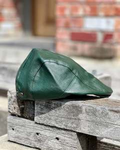 Electric Pukeko | Gregory | Cheesecutter Cap | Faux Leather | Dark Green