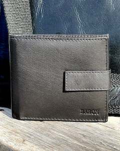 Baron + Buxton | Genuine Leather Tab Wallet | Black