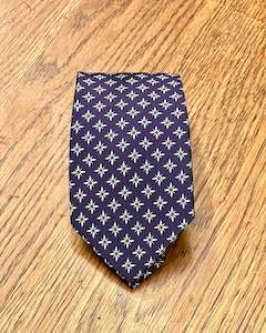 Michel Rouen | Pure Silk Tie | Star Flower Motif | CLEARANCE