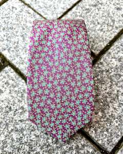 Silandro | Pure Silk Tie | Micro-florals on Pink Background | CLEARANCE