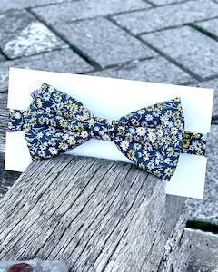 Parisian with Liberty | Blue Floral Bow Tie | Self-tie | Egyptian Cotton