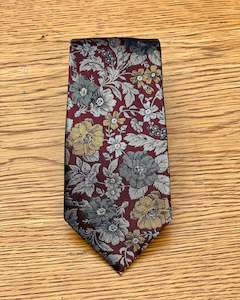 Silandro | Pure Silk Tie | Floral Motif | Claret