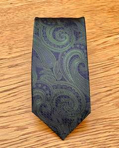 Silandro | Pure Silk Tie | Paisley | Green & Navy