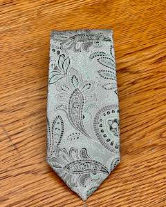 Silandro | Pure Silk Tie | Paisley | Silver Grey