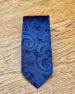 Silandro | Pure Silk Tie | Paisley | Navy Blue