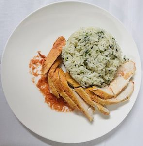 Herb oven roast Chicken with Jeera rice (Frozen). - Muscle Chow