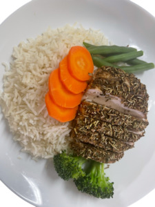 Moroccan Chicken WITH BASMATI RICE AND MIXED VEGITABLES - Muscle Chow