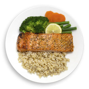 Salmon and Brown Rice with Mixed Vegetables - Muscle Chow