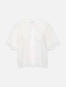 Broderie Blouse in White