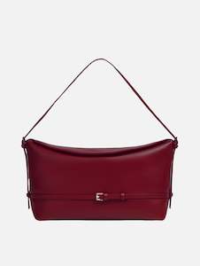 Elle Leather Shoulder Bag in Burgundy