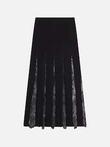 Mira Lace Midi Skirt in Black