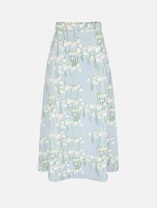 Leanne Midi Skirt in Snowdrop Blue