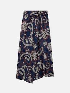 Clara Paisley Skirt in Navy