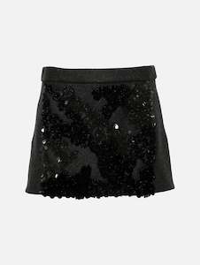 Womenswear: Sequined Mélange-effect Mini Skirt in Black