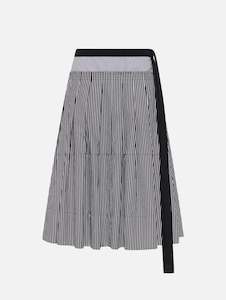 Ashton Skirt in Charcoal Stripe