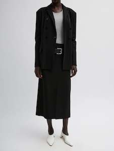 Womenswear: Wren Crepe Knit Midi Skirt in Black