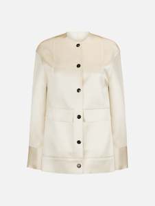 Womenswear: Agatha Bomber in Bonded Satin Buttercream