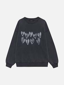 Womenswear: Spencer Hearts Sweatshirt in Washed Black