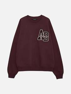 Miles Letterman Sweatshirt in Dark Burgundy