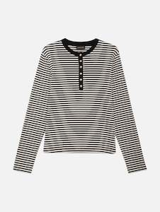 Alessia Long Sleeve Tee in Stripe